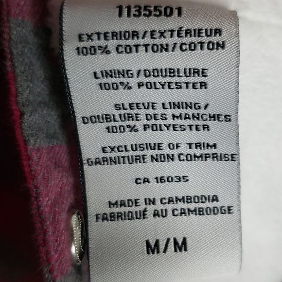 PINK Gray Grey Buffalo Plaid Jacket Shacket Medium - Picture 7 of 7